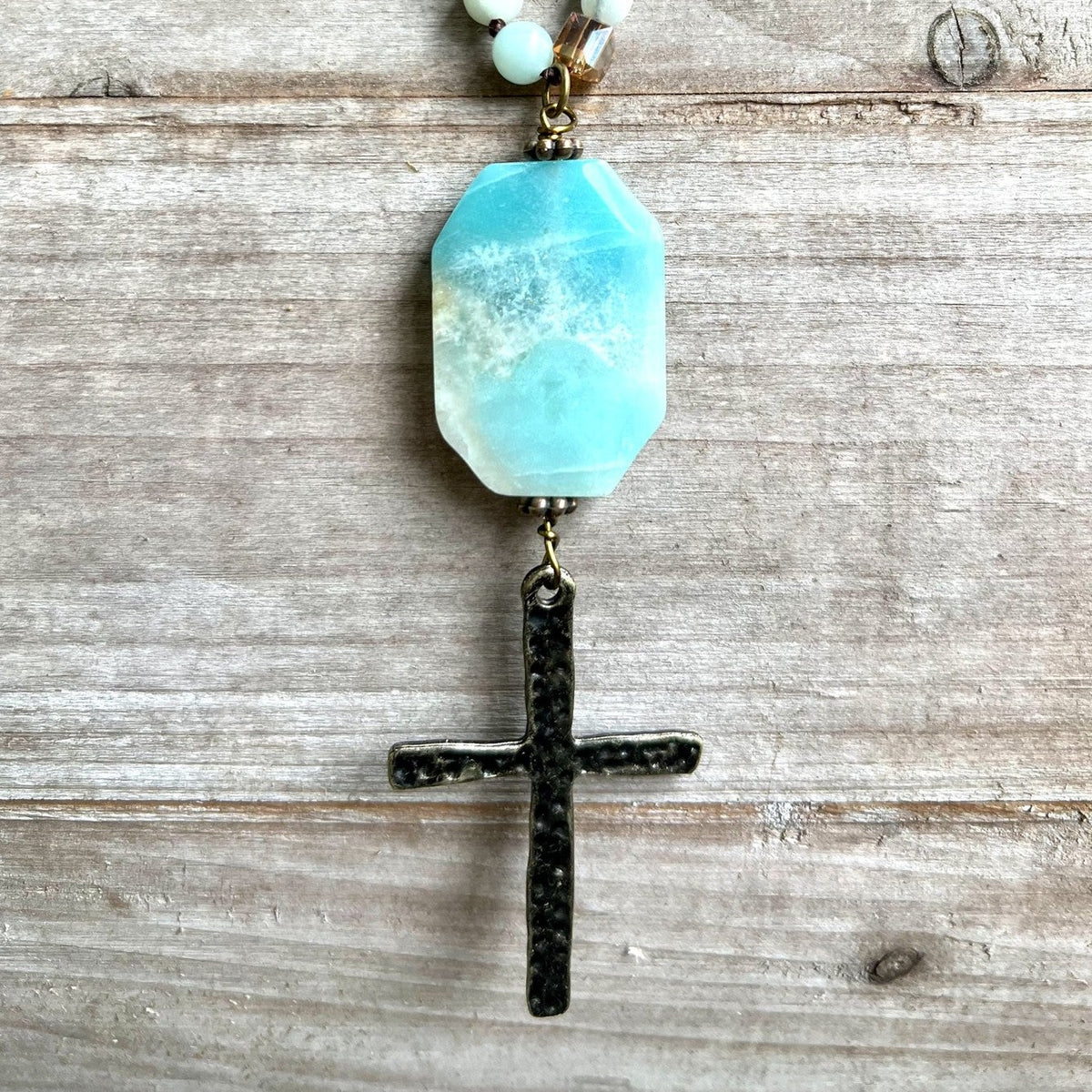 Ocean Hues Cross Necklace