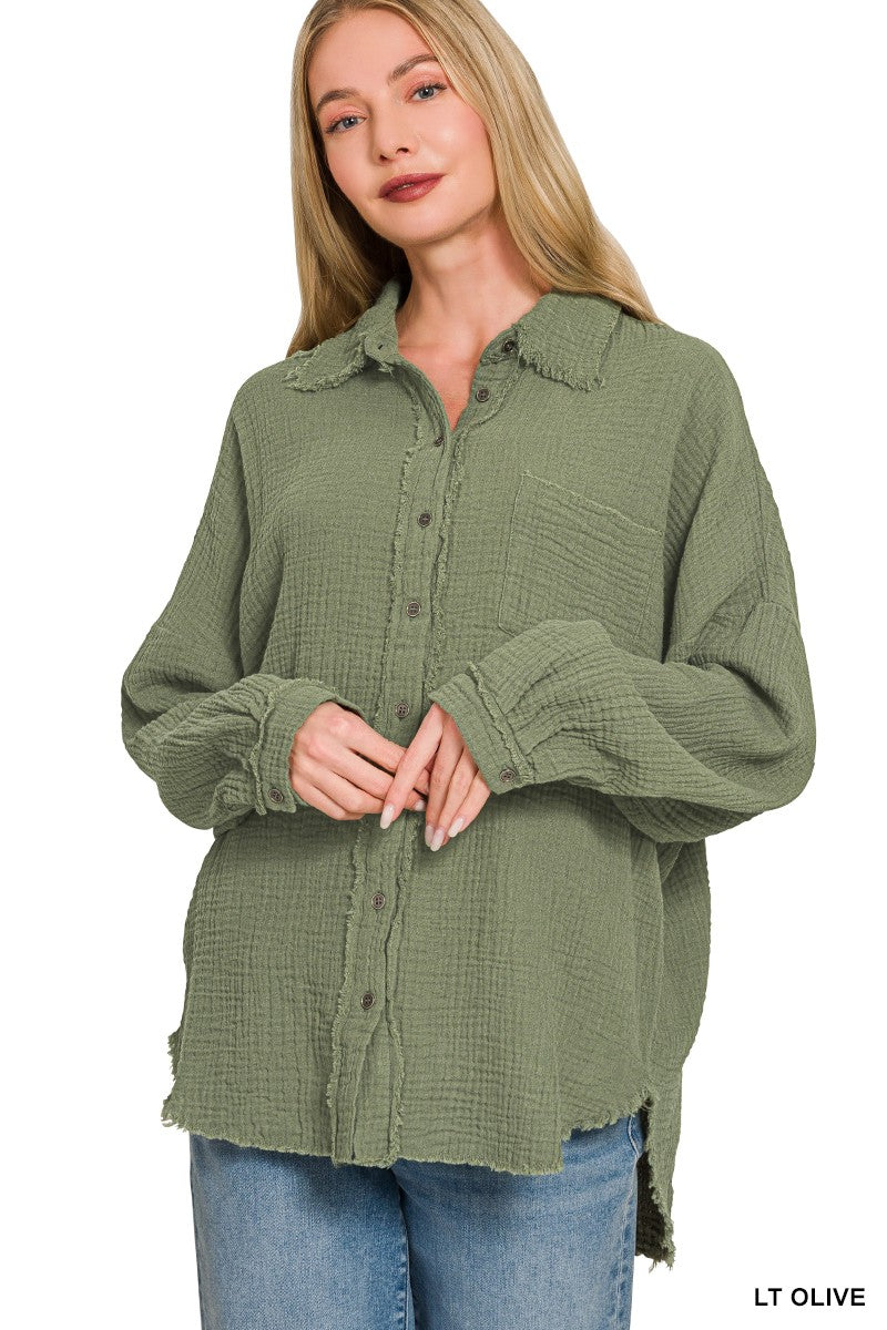 Oversized Linen Top