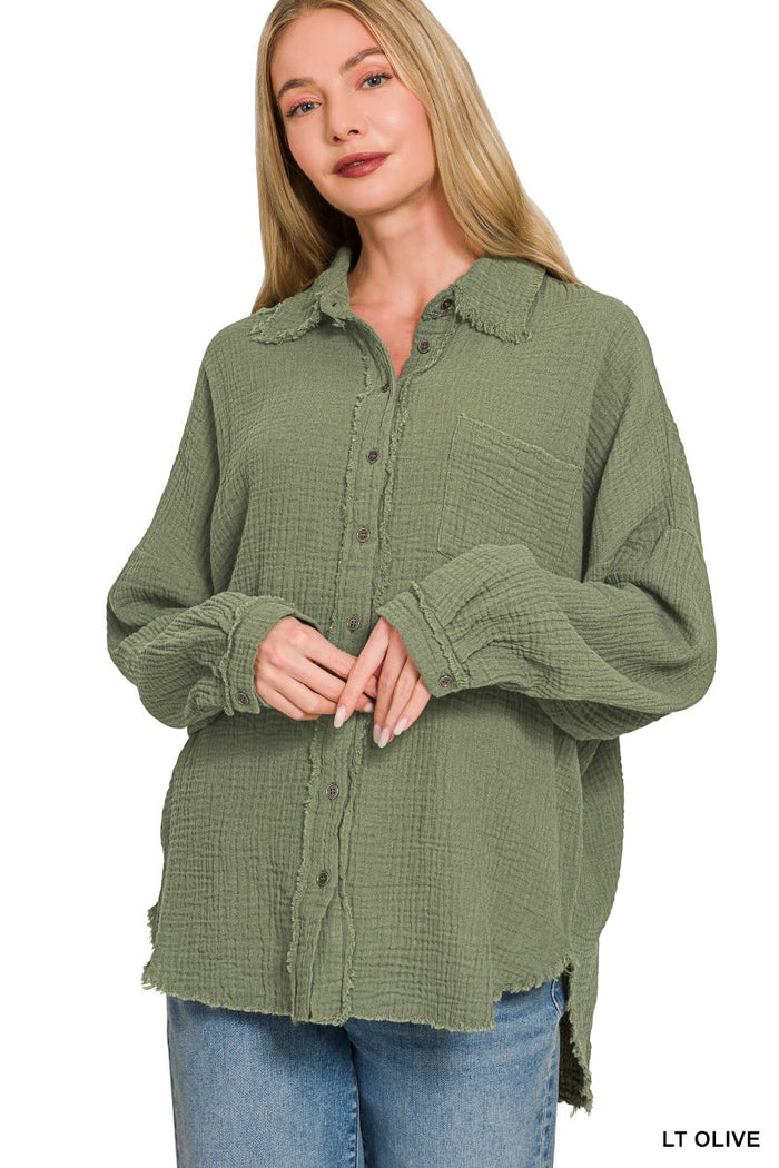 Oversized Linen Top