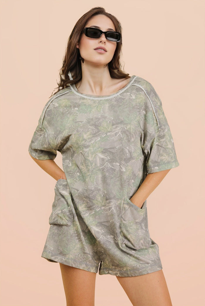 Camo Print Romper
