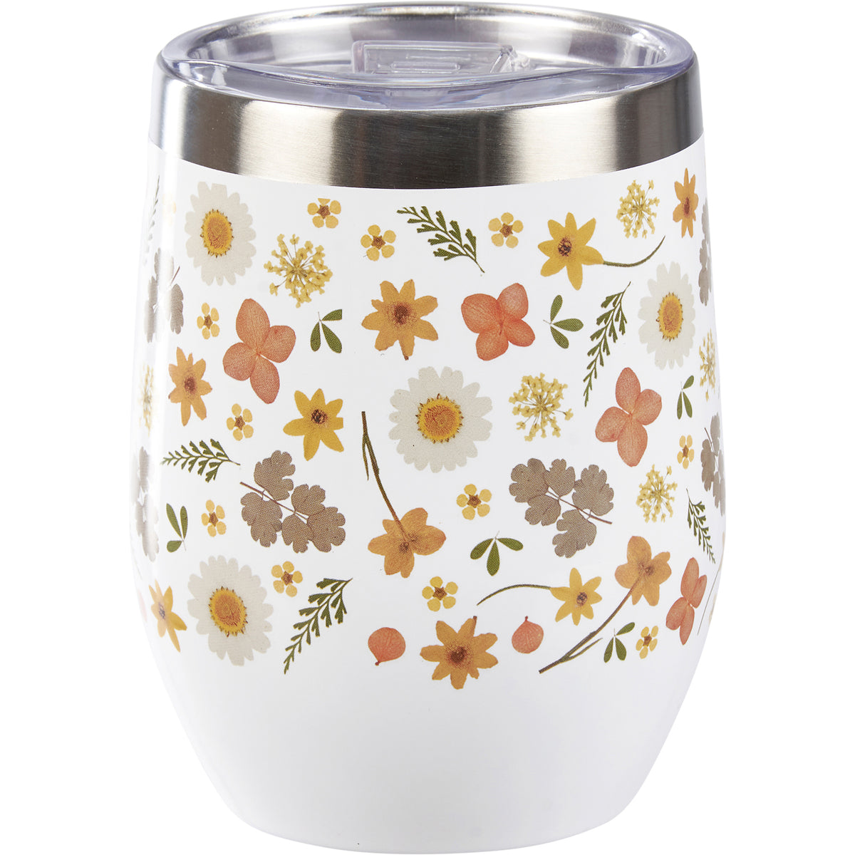 Pressed Flowers Wine Tumbler