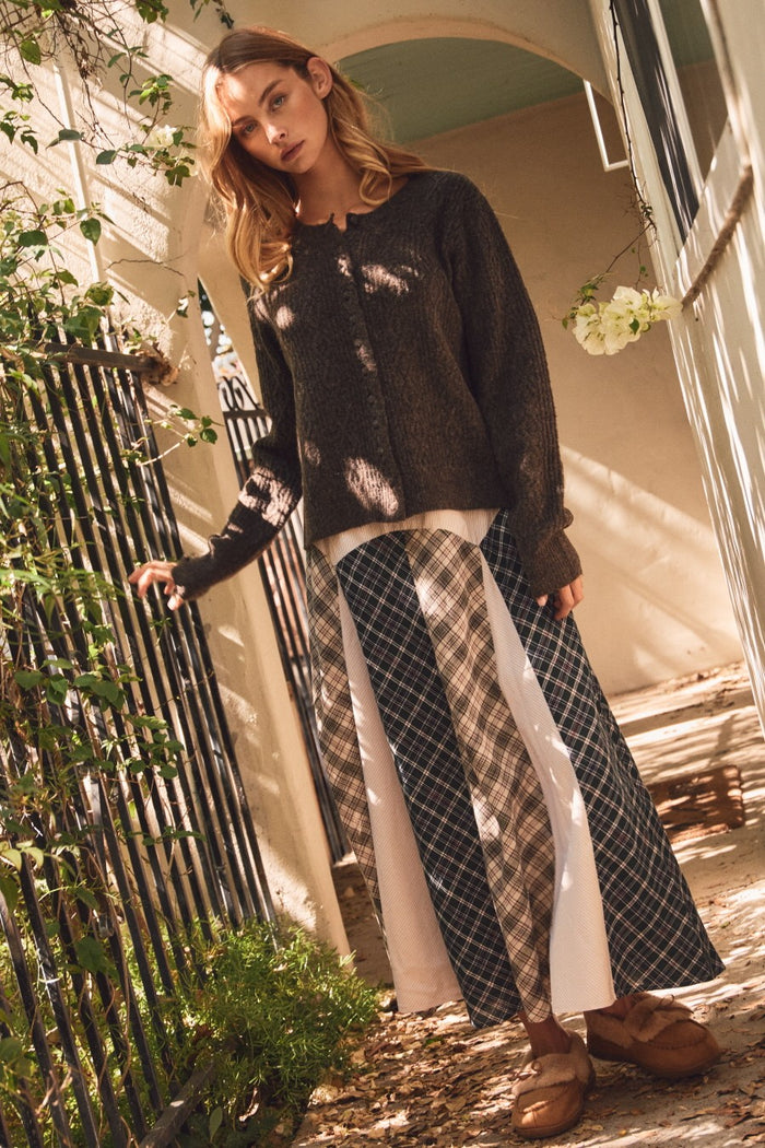 Patchy Plaid Skirt