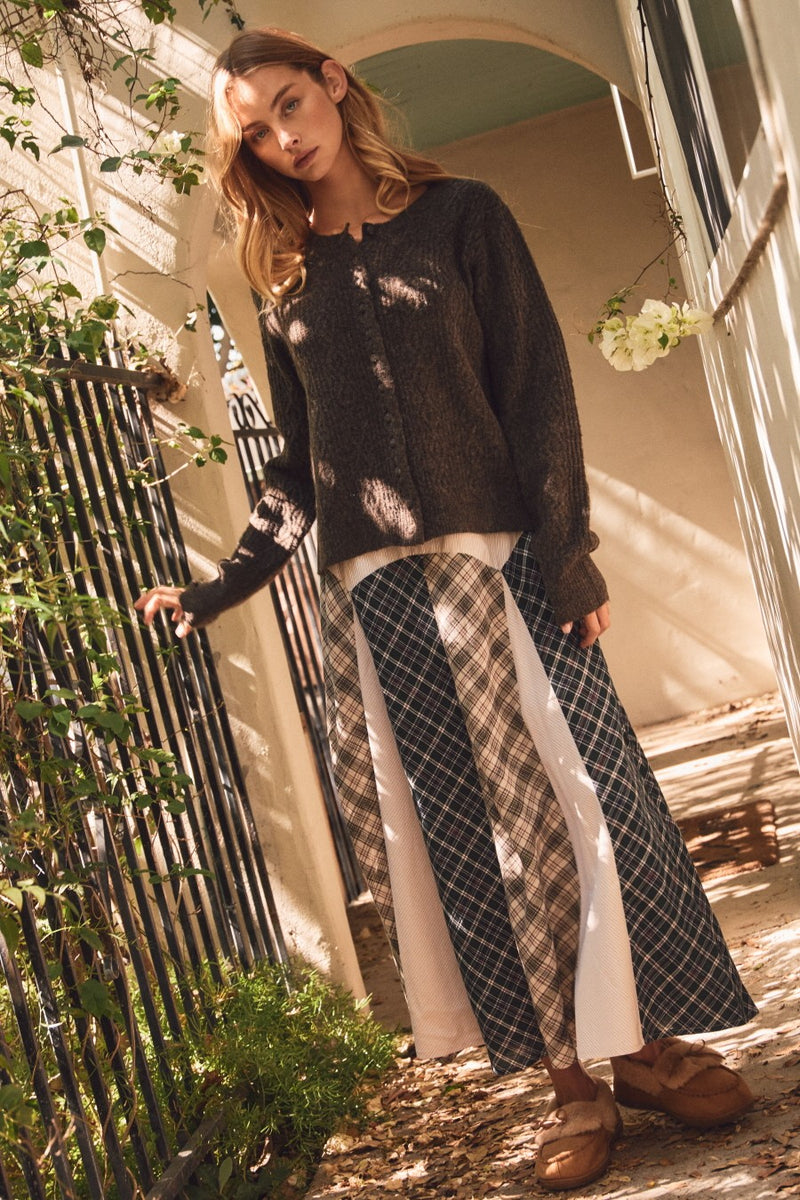 Patchy Plaid Skirt