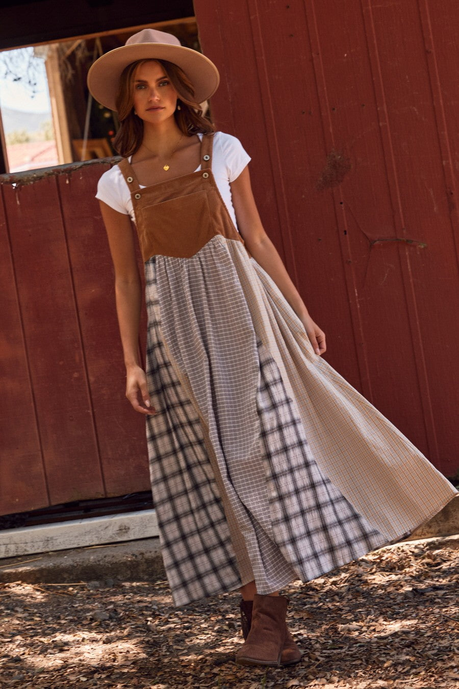 Patchwork Overall Dress