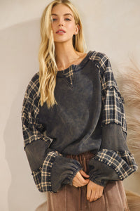 Patchwork Plaid Sweater