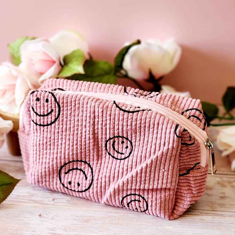 Corduroy All Smiles Makeup Bag