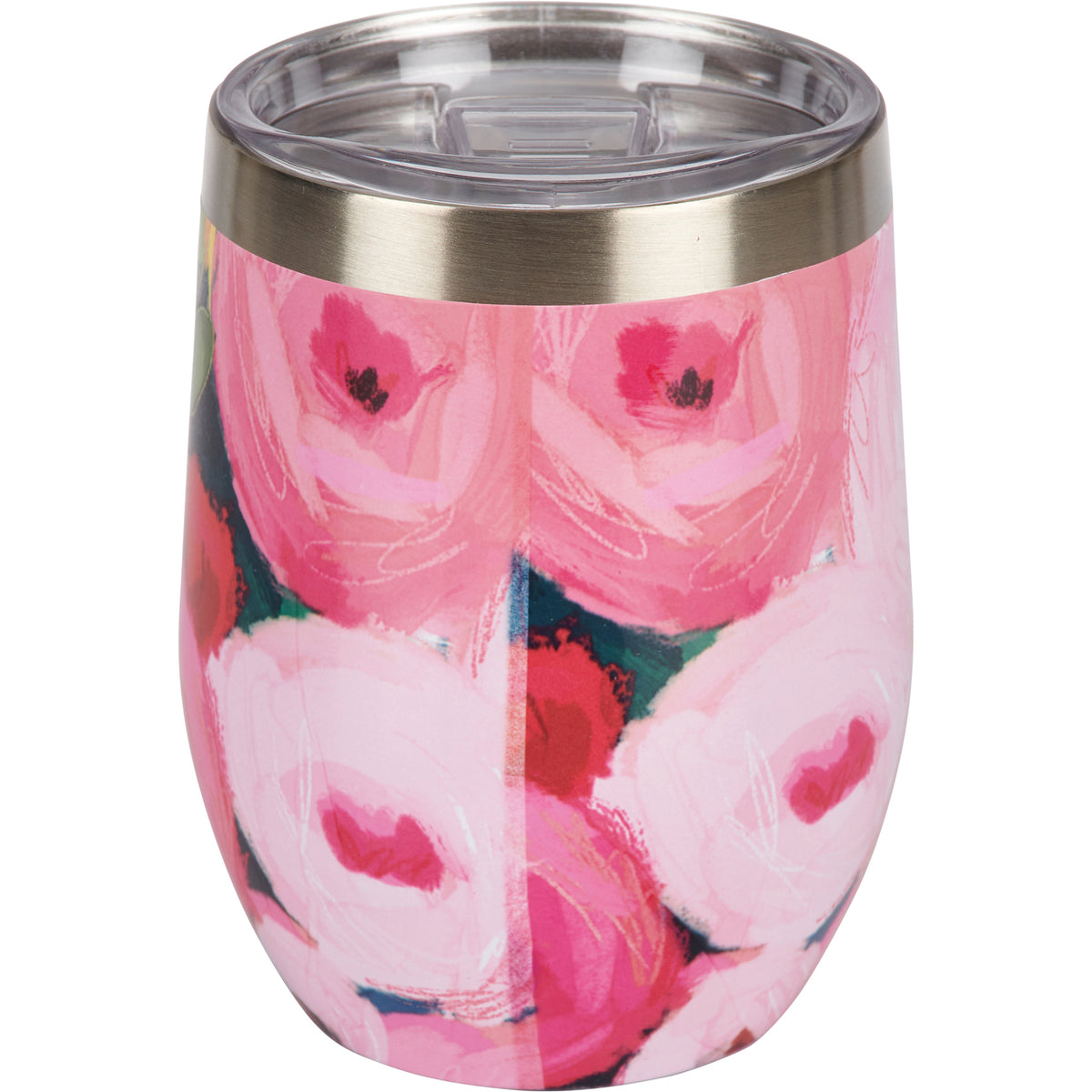 Pink Poppies Wine Tumbler