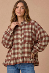 Plaid Babydoll Top