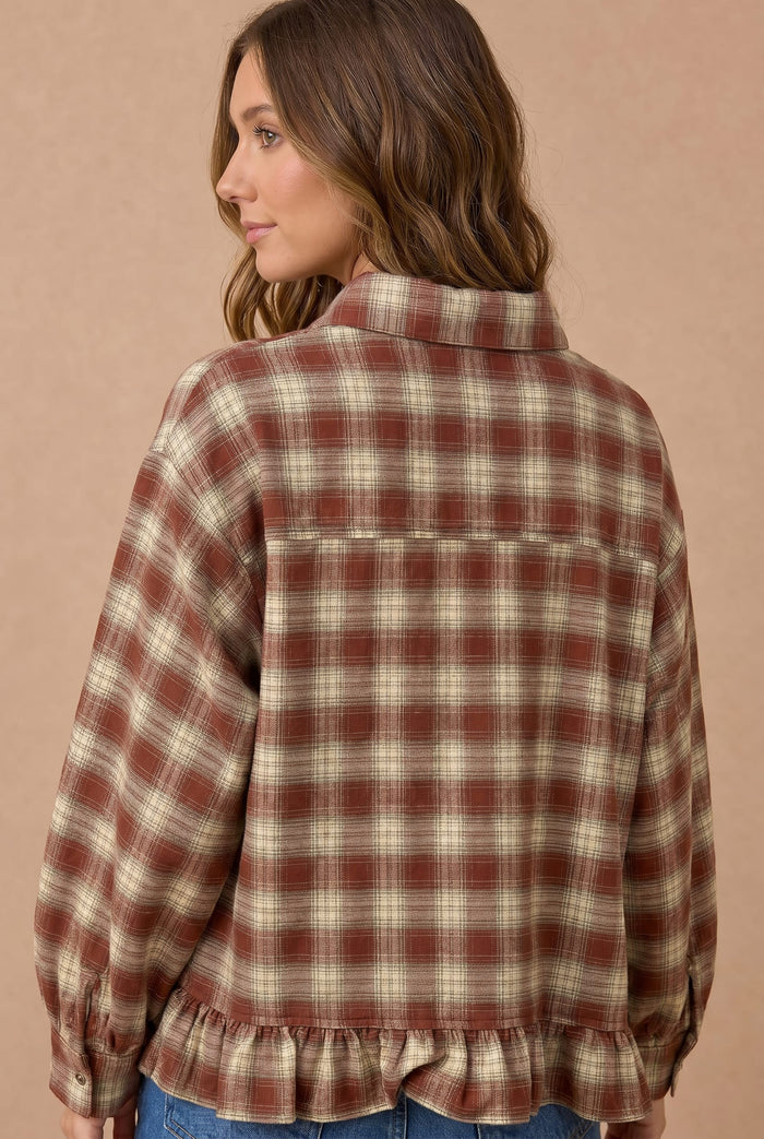 Plaid Babydoll Top