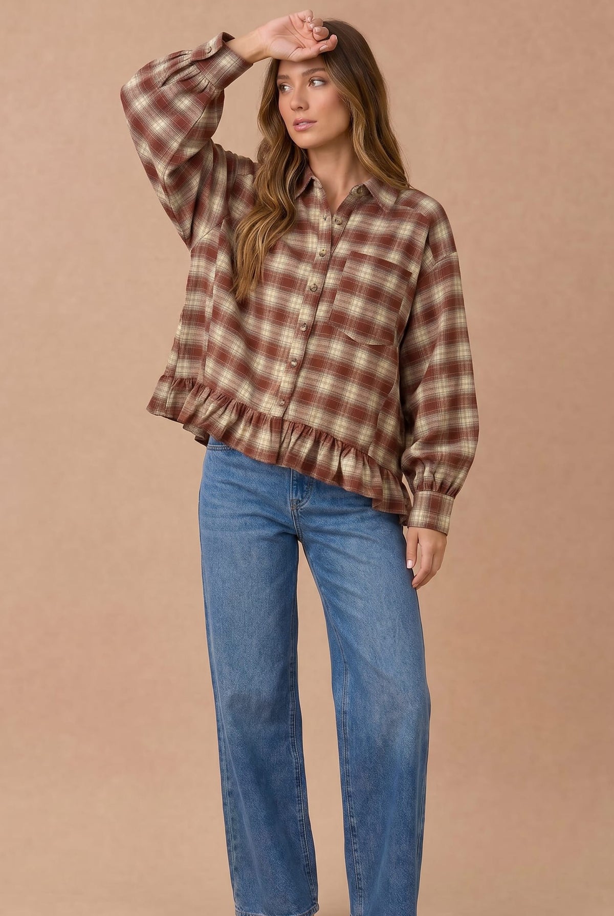 Plaid Babydoll Top