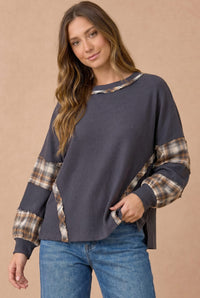 Plaid Sleeve Top