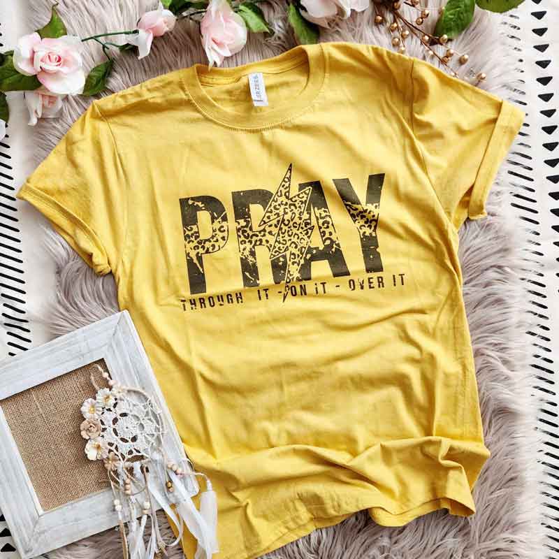 Pray Lightning Bolt Tee