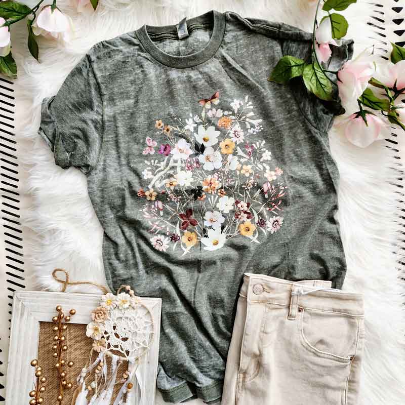 BOHO Pressed Flowers Tee