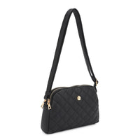 Quilted Flower Crossbody Bag
