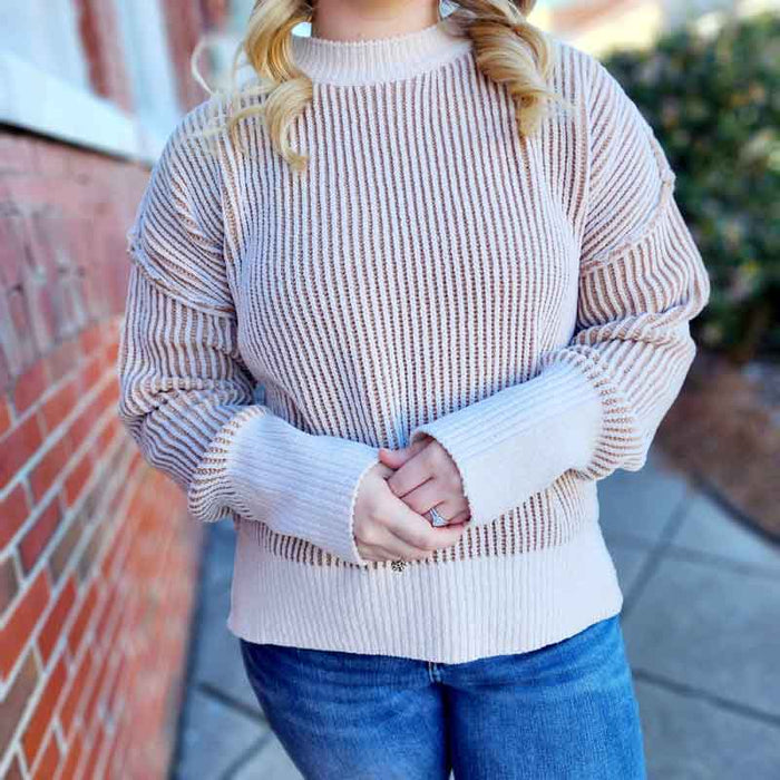 Two-Toned Knit Sweater