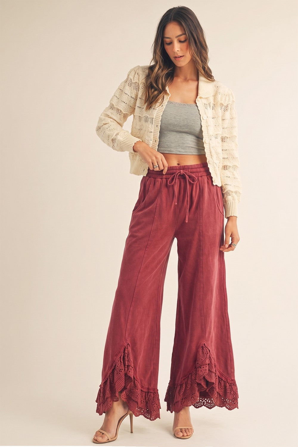Romantic Lace Wide Leg Pants
