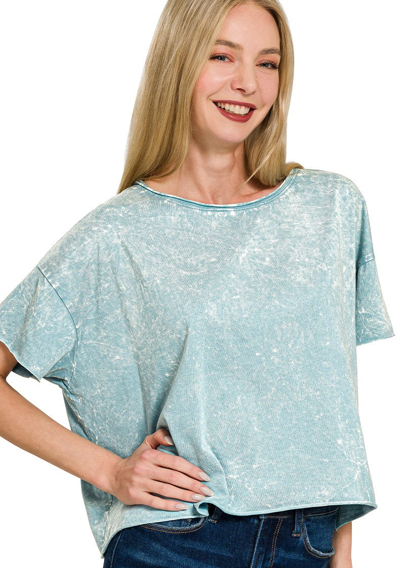 Acid Washed Crop Tee