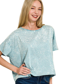 Acid Washed Crop Tee