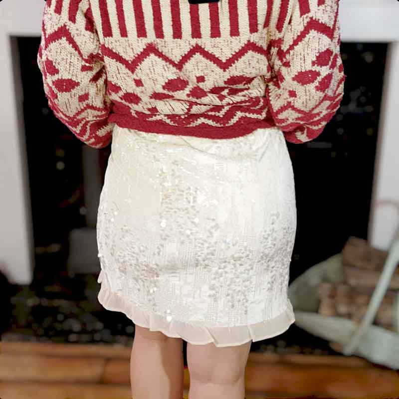 Sequin Velvet Skirt