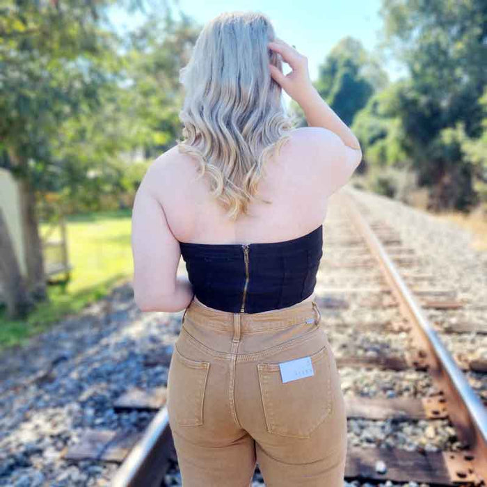 Strapless Denim Top