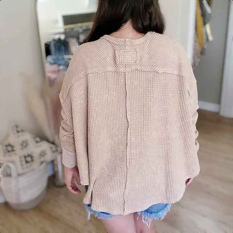 Summer Nights Waffle Sweater Top