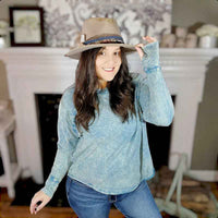 Crinkle Washed Long Sleeve Top