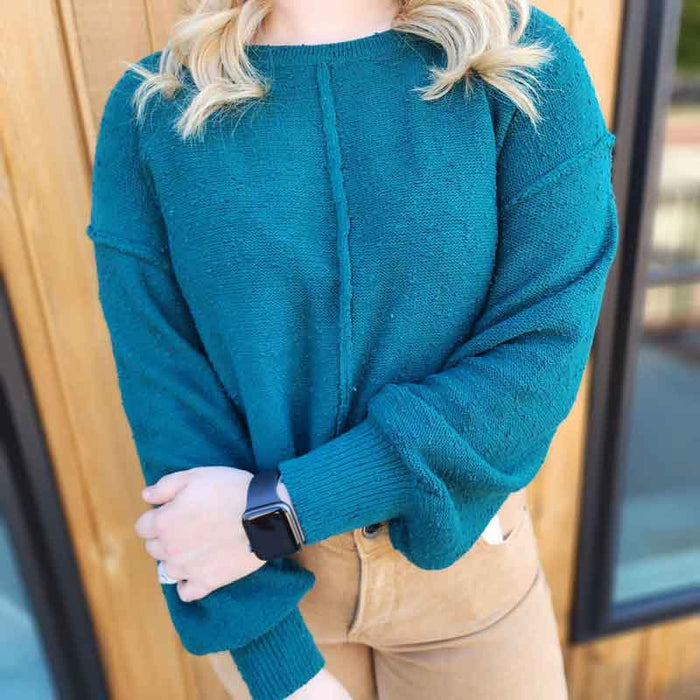 Textured Long Sleeve Knit Top