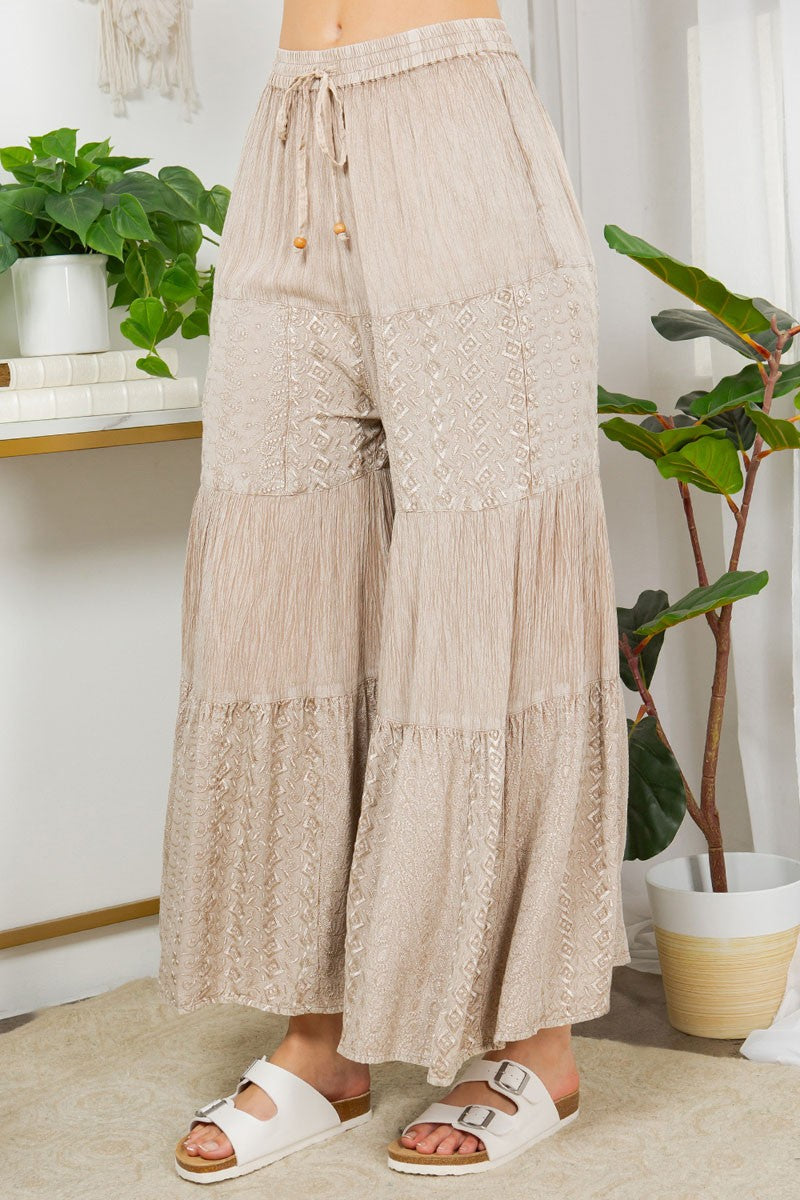 Cascading Teirs Embroidered Pants