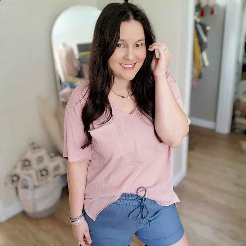 Loose Fit V-Neck Top