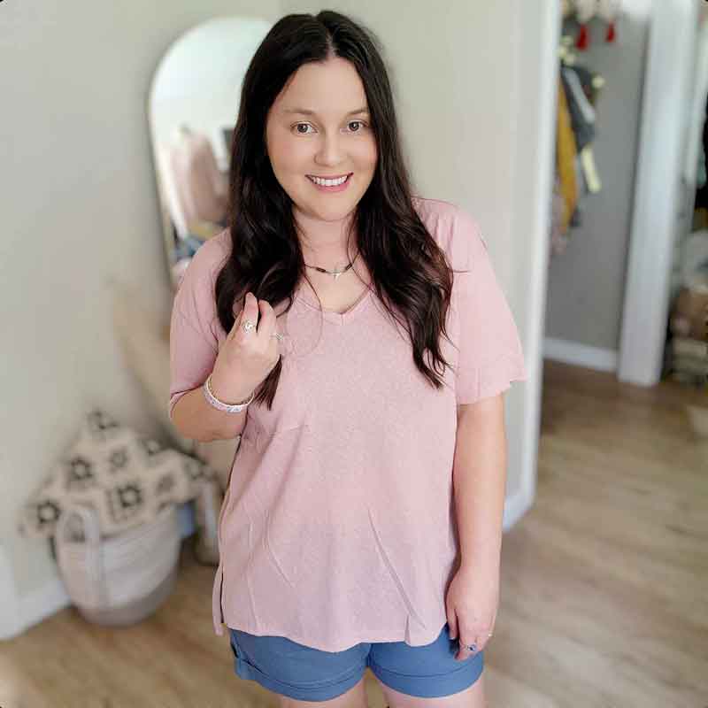 Loose Fit V-Neck Top