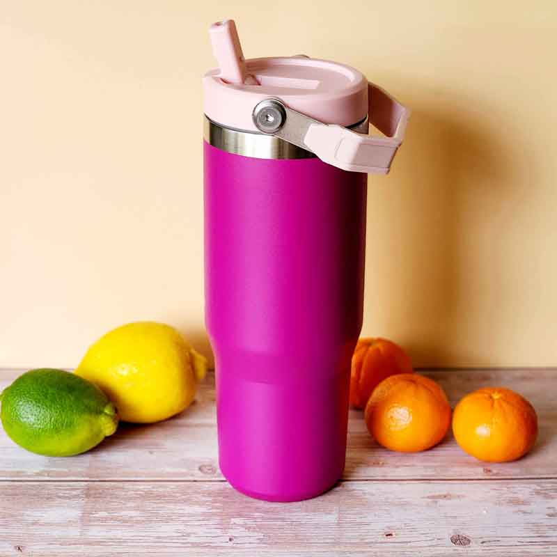 30oz Stainless Steel Flip Straw Tumbler