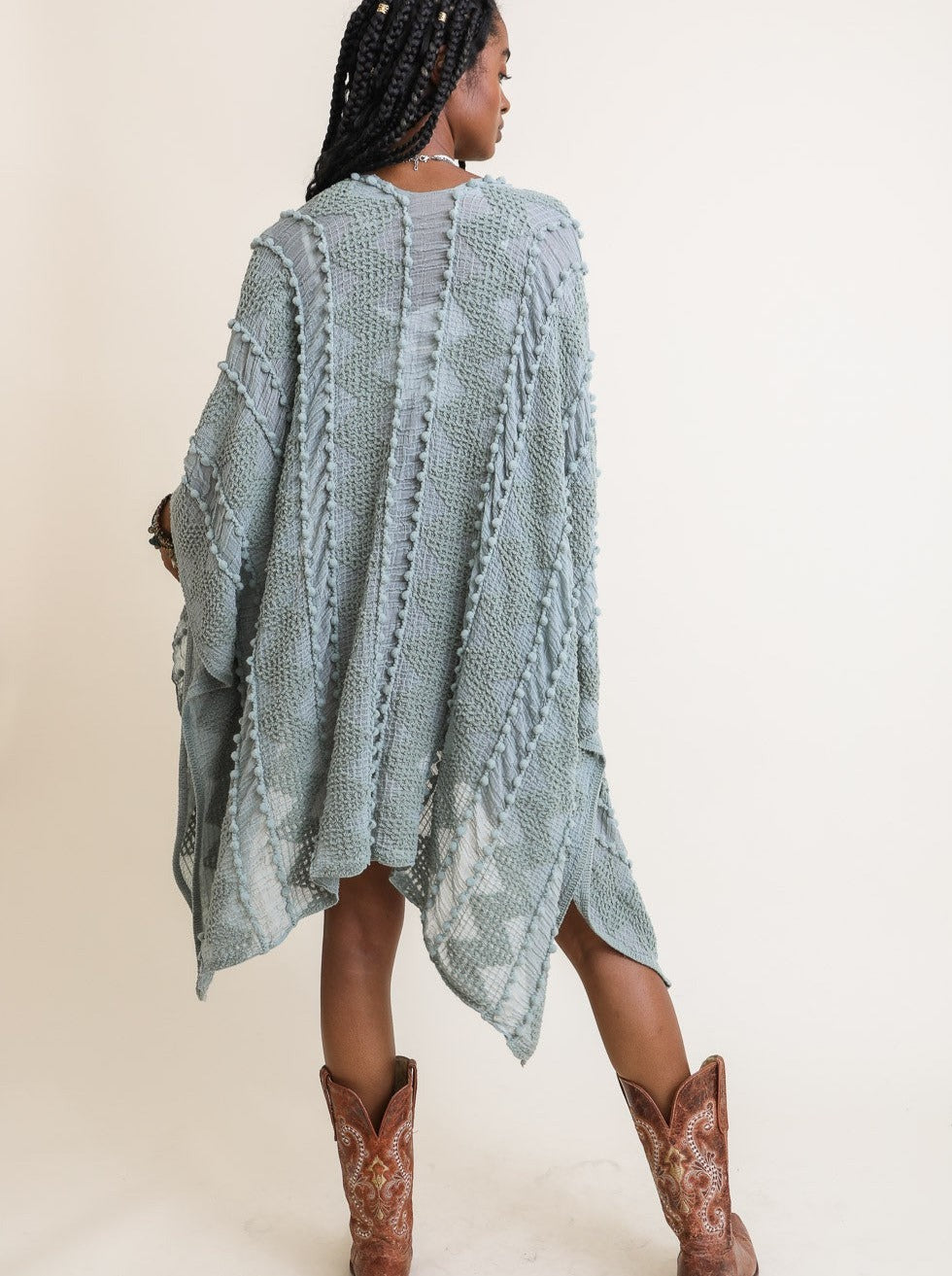 Zig Zag Embroidered Kimono