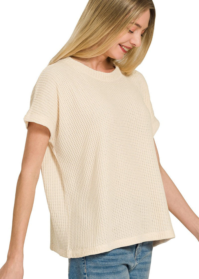 Chenille Waffle Sweater Top
