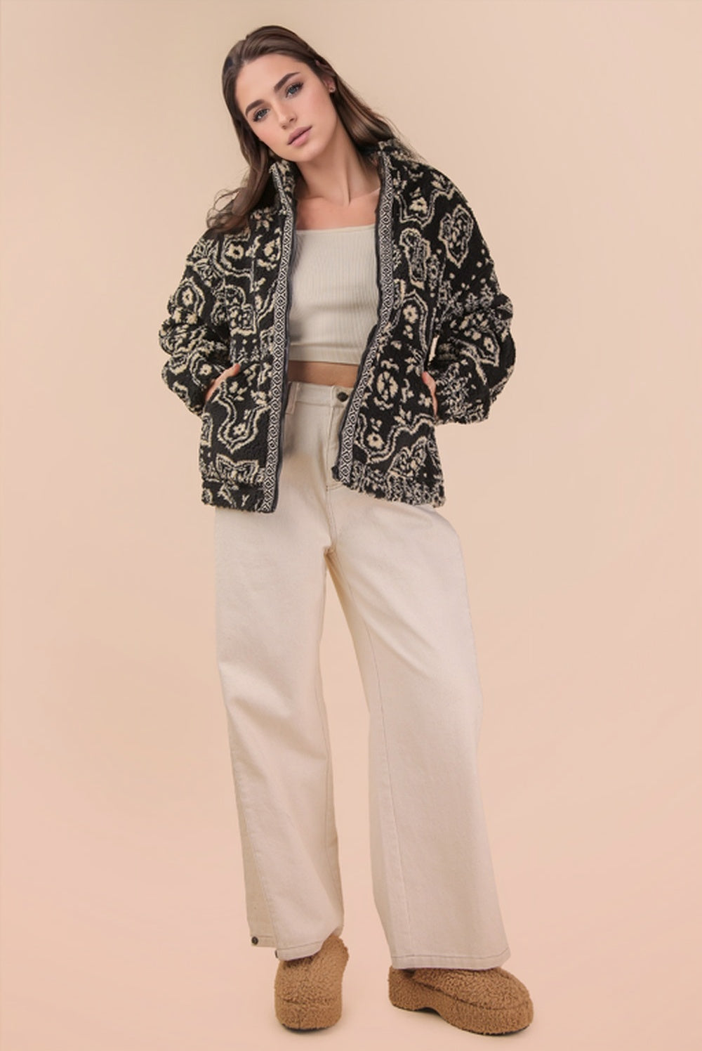 Cozy Printed Fleece Jacket