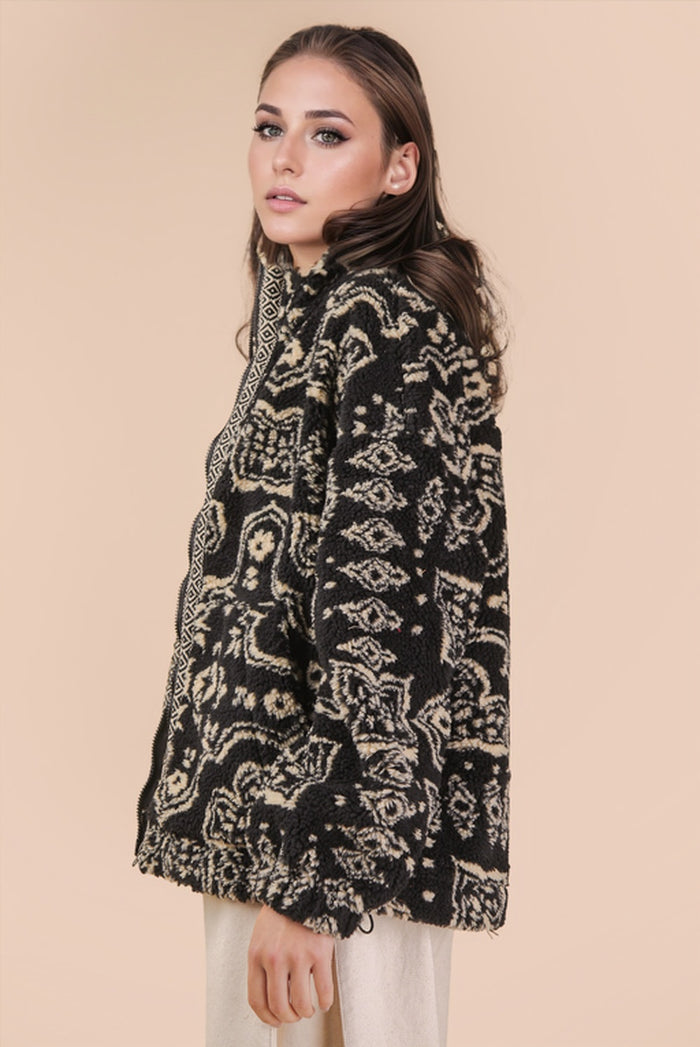 Cozy Printed Fleece Jacket