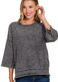 Washed Sweater Top