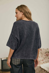 Washed Button Front Cardigan