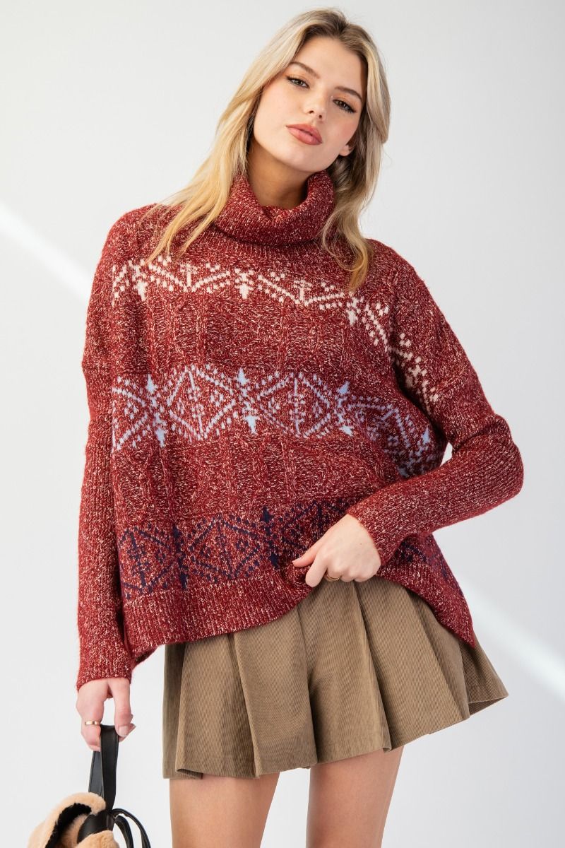 BOHO Turtle Neck Sweater