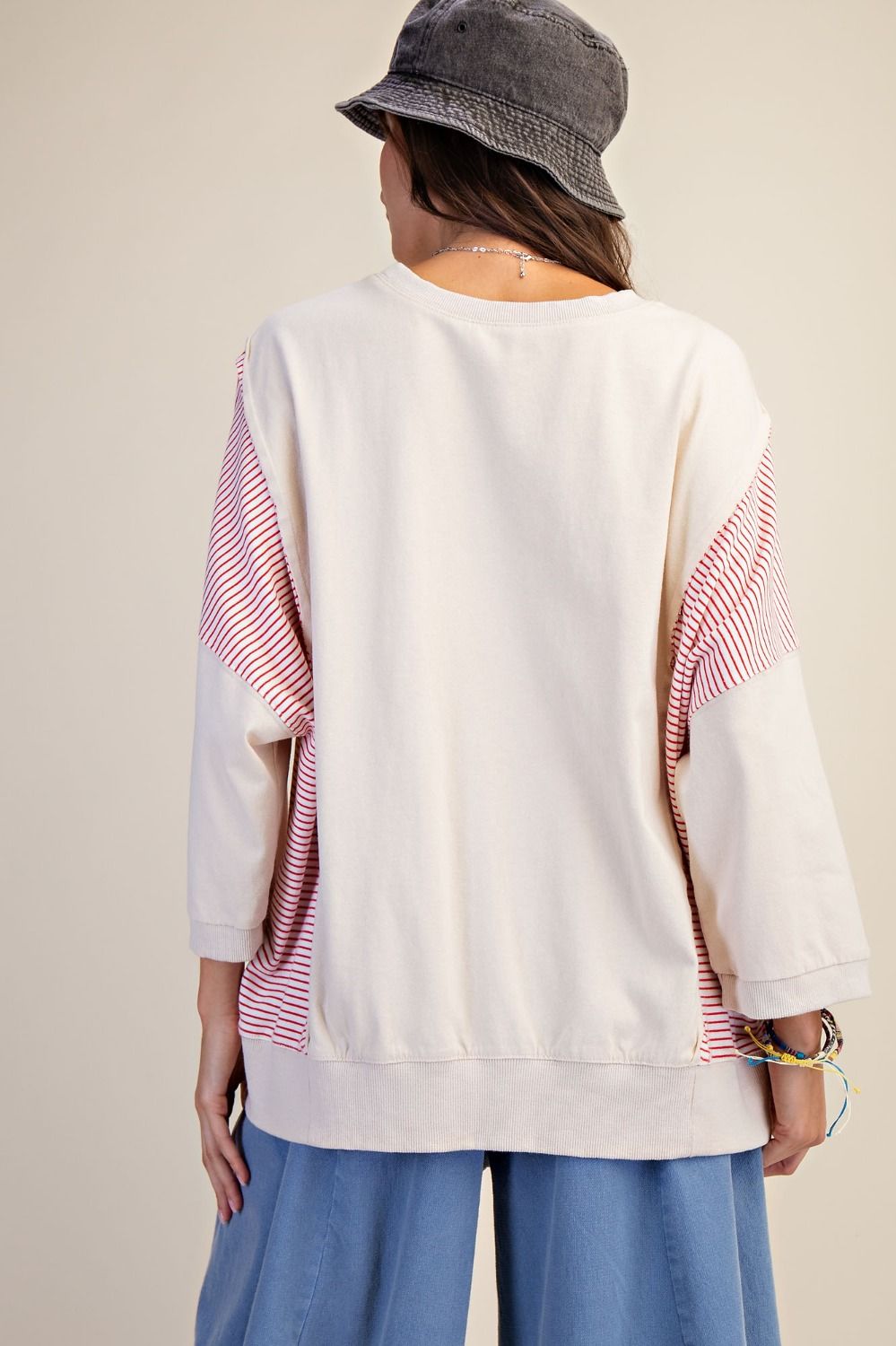 Washed Gingham Bows Top