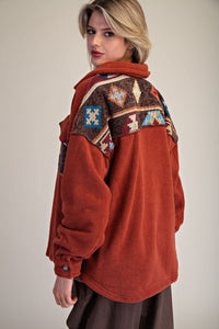 BOHO Print Fleece Shacket