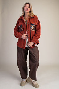 BOHO Print Fleece Shacket