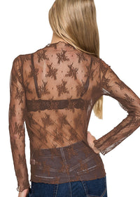 Sheer Lace Layering Top