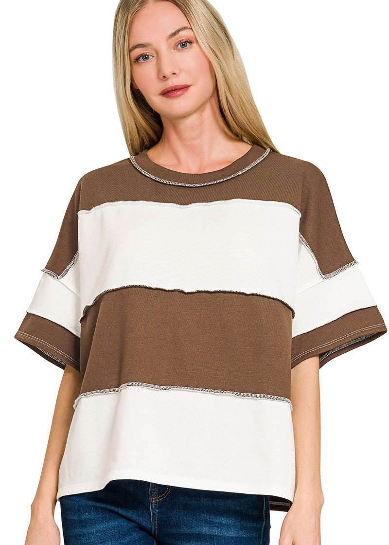 French Terry Color Block Top