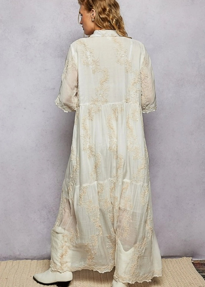 POL Vintage Shirt Maxi Dress