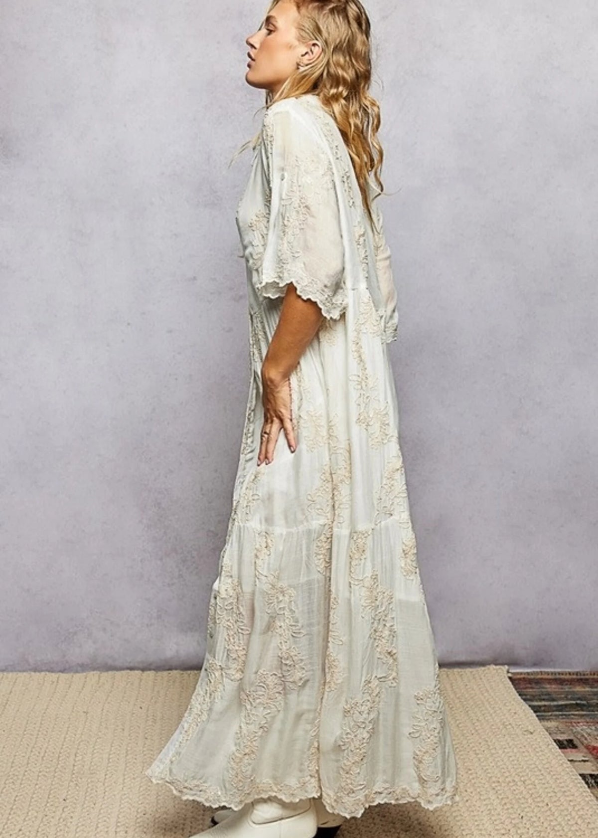 POL Vintage Shirt Maxi Dress