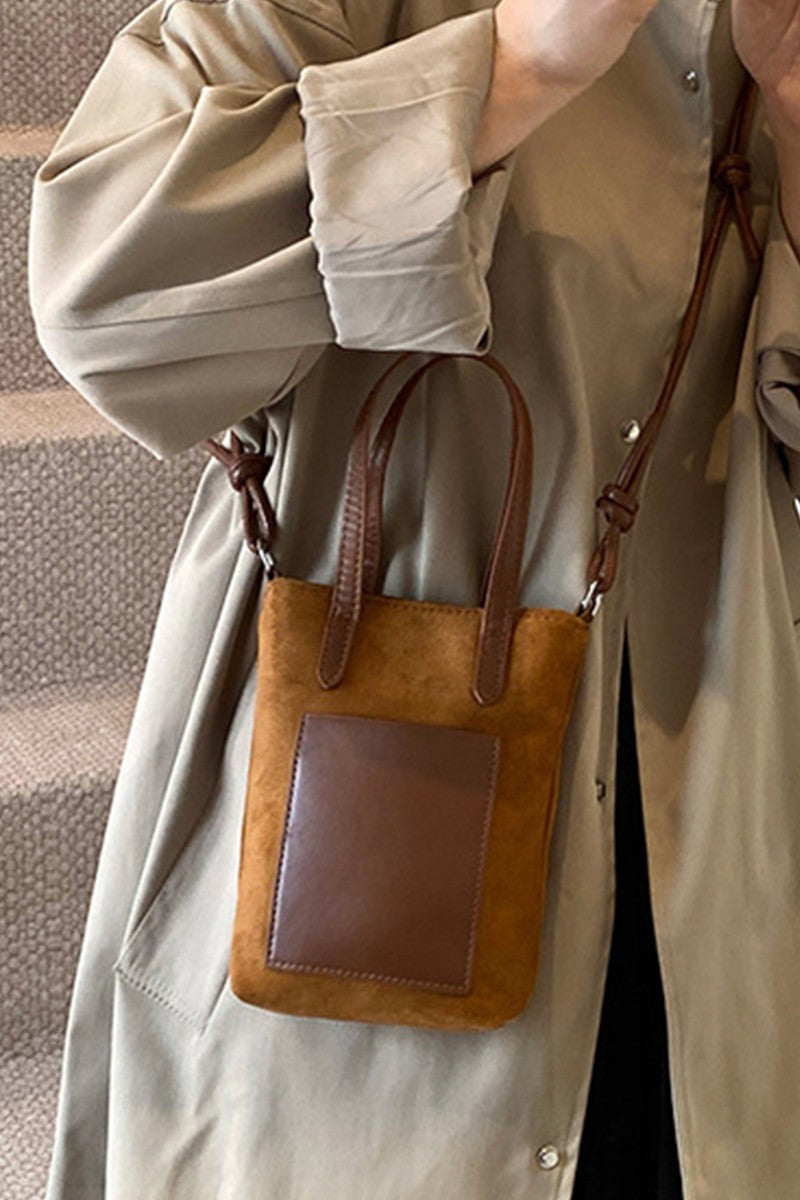 Retro Suede Bucket Tote