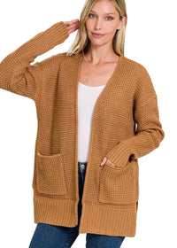 Waffle Open Cardi Sweater