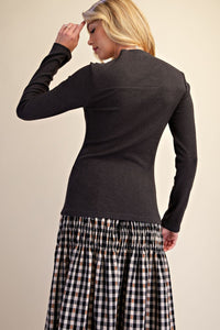 Boat Neck Knit Top