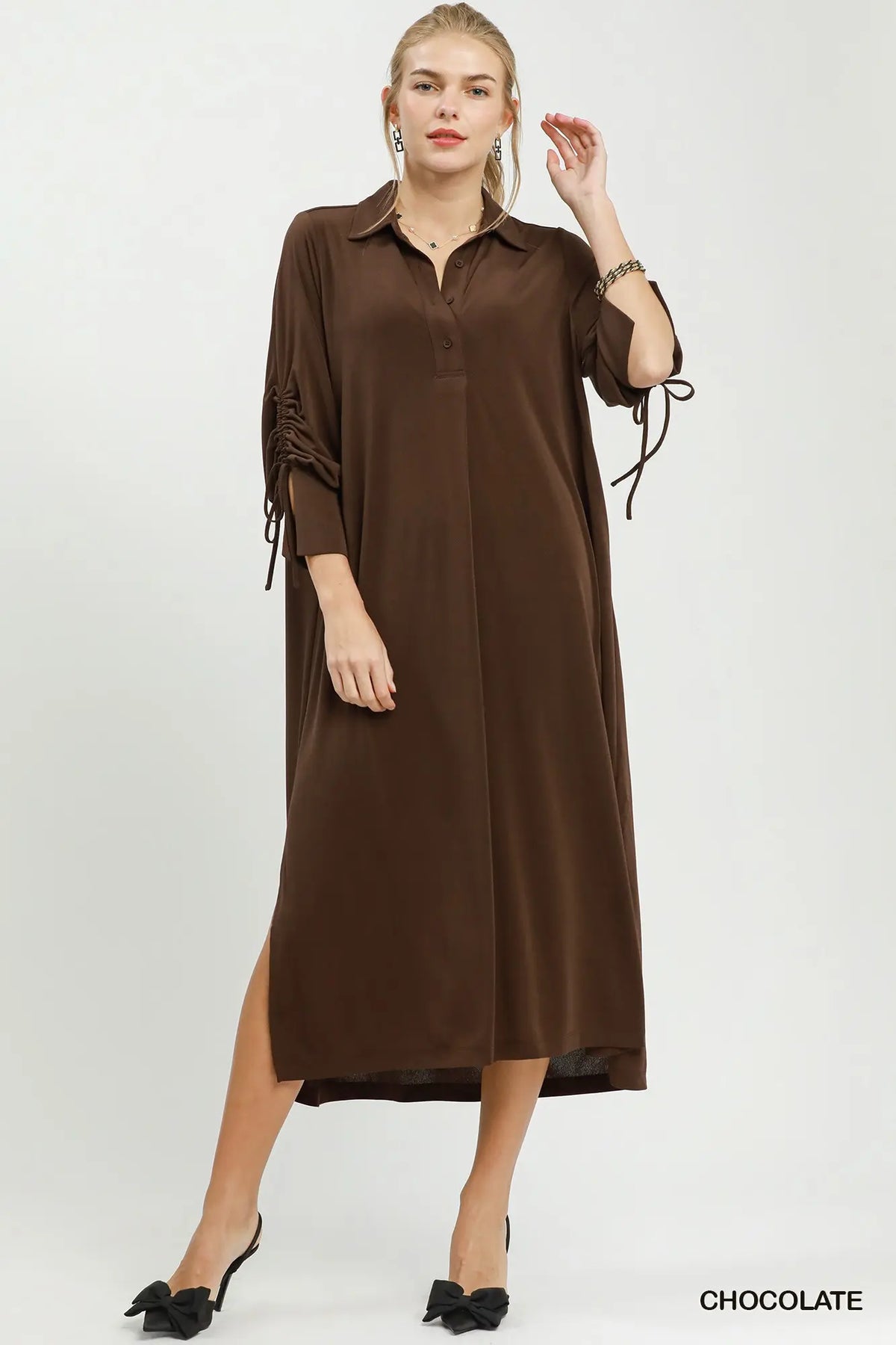 Button Front Maxi Dress