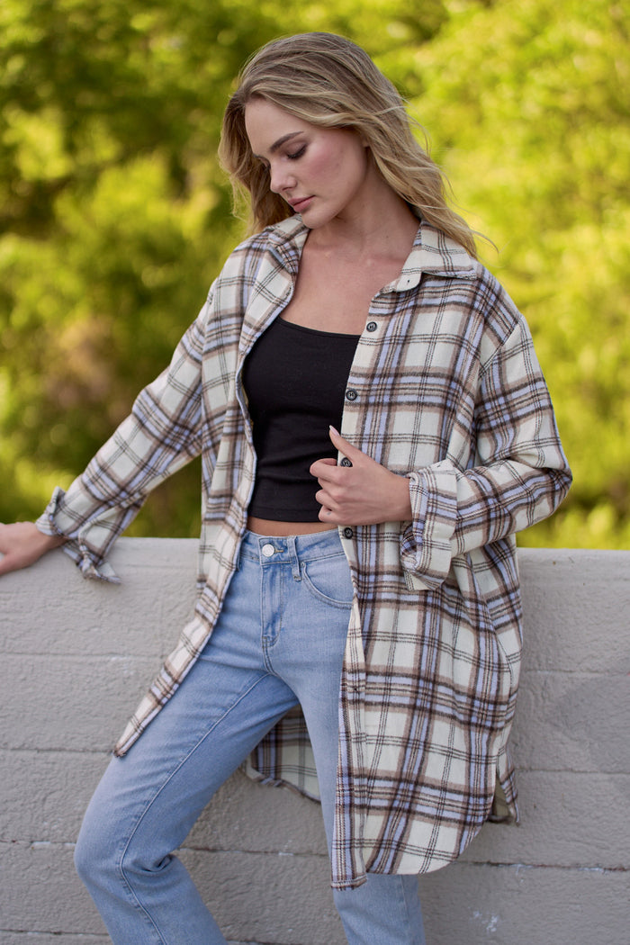 Button Down Flannel Shacket